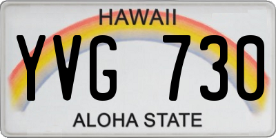 HI license plate YVG730