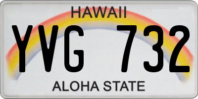 HI license plate YVG732