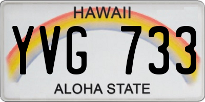HI license plate YVG733
