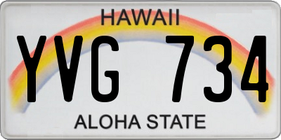HI license plate YVG734