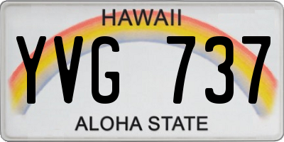 HI license plate YVG737