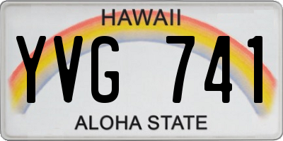 HI license plate YVG741