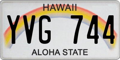 HI license plate YVG744