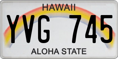 HI license plate YVG745