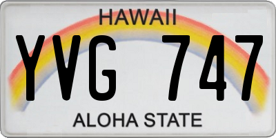 HI license plate YVG747