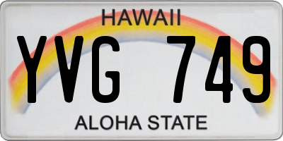 HI license plate YVG749