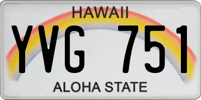 HI license plate YVG751