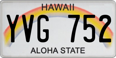 HI license plate YVG752
