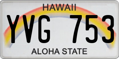 HI license plate YVG753