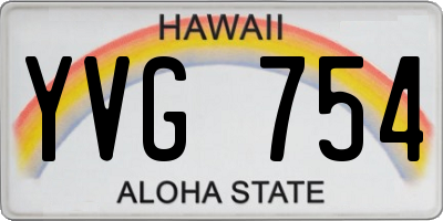 HI license plate YVG754