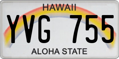 HI license plate YVG755