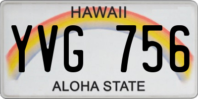 HI license plate YVG756