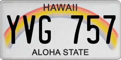HI license plate YVG757