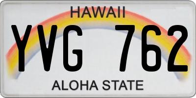 HI license plate YVG762
