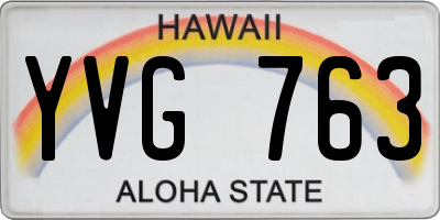 HI license plate YVG763