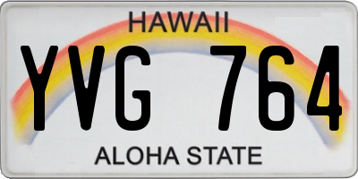 HI license plate YVG764