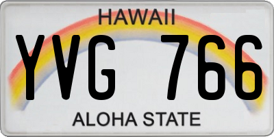 HI license plate YVG766