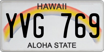 HI license plate YVG769