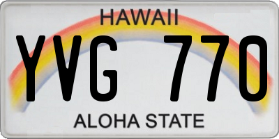HI license plate YVG770