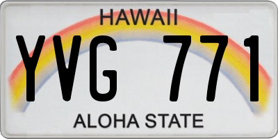 HI license plate YVG771