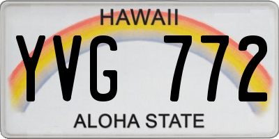 HI license plate YVG772