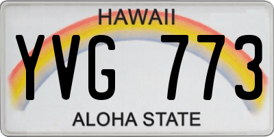 HI license plate YVG773