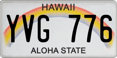 HI license plate YVG776