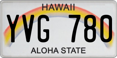 HI license plate YVG780