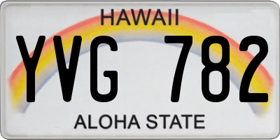 HI license plate YVG782