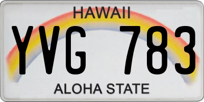 HI license plate YVG783