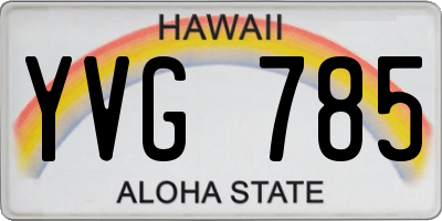 HI license plate YVG785