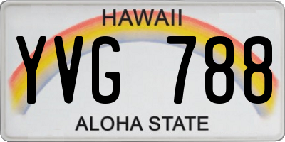 HI license plate YVG788