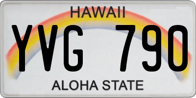 HI license plate YVG790