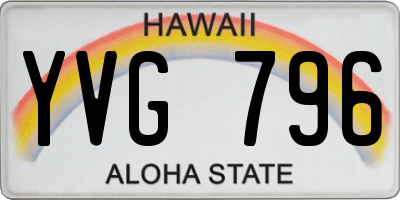 HI license plate YVG796