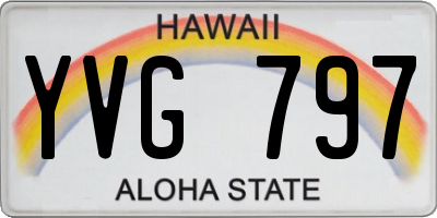 HI license plate YVG797