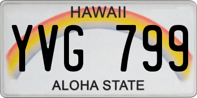 HI license plate YVG799