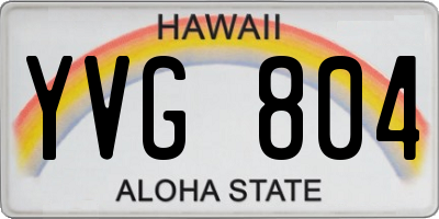 HI license plate YVG804