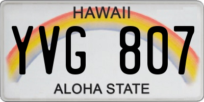 HI license plate YVG807