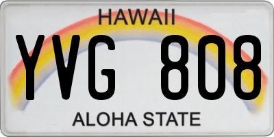 HI license plate YVG808