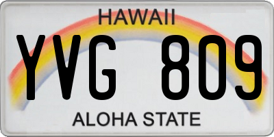 HI license plate YVG809