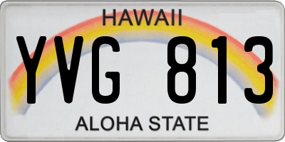 HI license plate YVG813