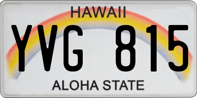 HI license plate YVG815