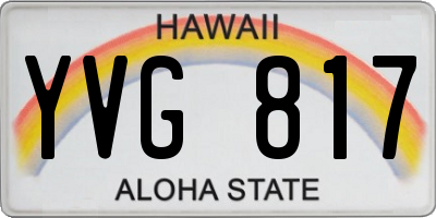 HI license plate YVG817