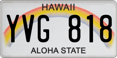 HI license plate YVG818