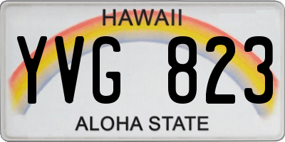 HI license plate YVG823