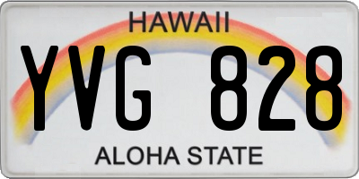 HI license plate YVG828