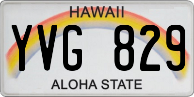 HI license plate YVG829