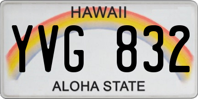 HI license plate YVG832