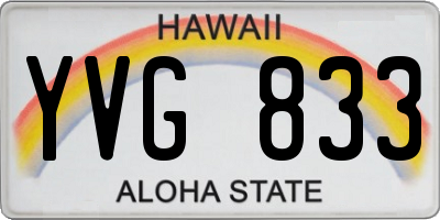 HI license plate YVG833