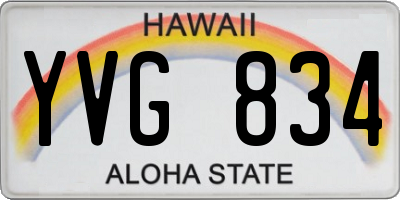 HI license plate YVG834